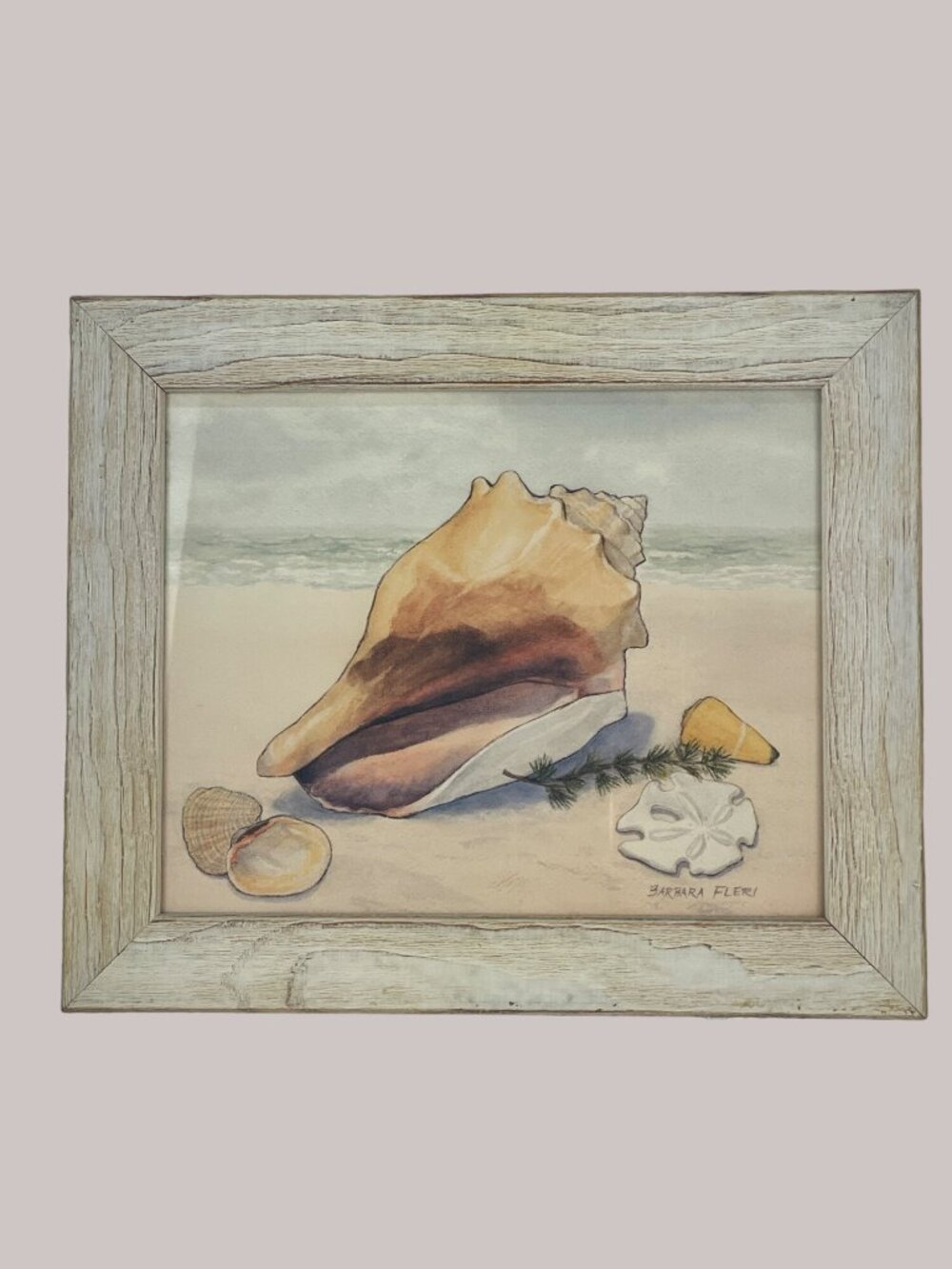 Seashore Sea Shells Watercolor Print by Barbara Fleri 12.5”x10.5”